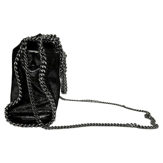 Stella McCartney Falabella Shoulder Bag in Black Metallic Faux Leather - Image 3