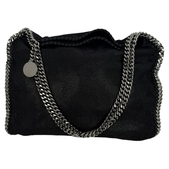 Stella McCartney Kleine Falabella Totetasje in Zwart Shaggy Deer - Image 1