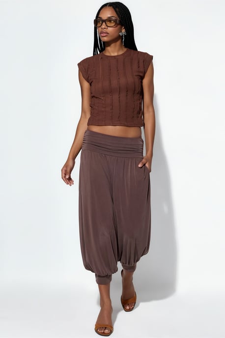 Dames Modal Polyester Capri Salwar Broek - Image 1