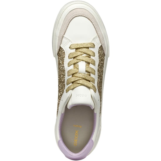 Geox D EMMELENY Dames Optic White/Licht Gouden Sneakers - Image 4
