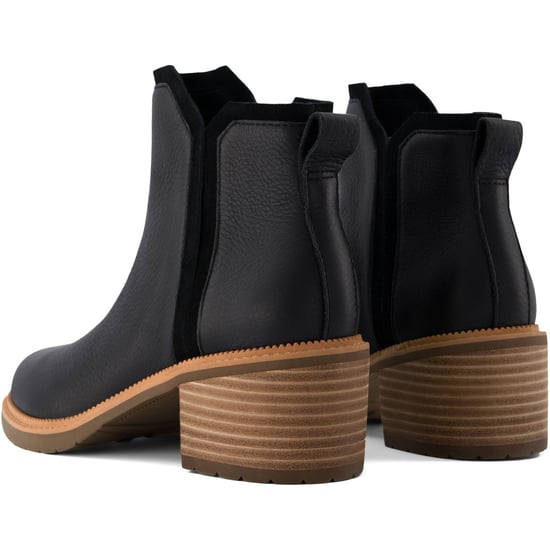 TOMS Hailey Leren Zwarte Enkellaarzen Met Hak Voor Dames - Image 2