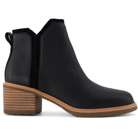 TOMS Hailey Leren Zwarte Enkellaarzen Met Hak Voor Dames - Image 3