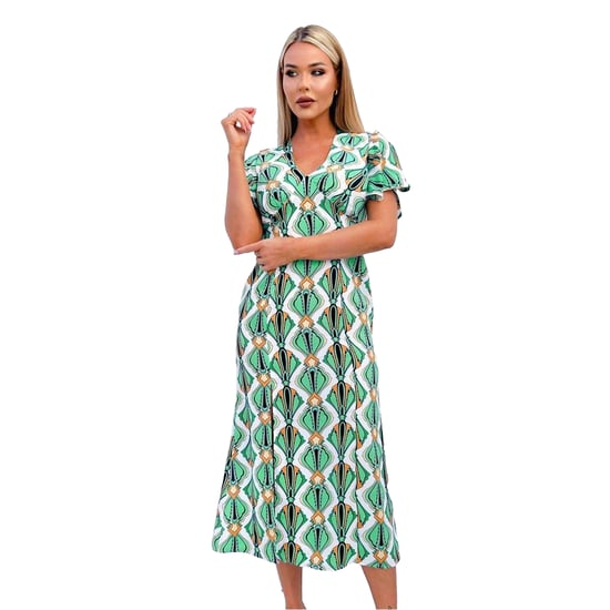 AX Paris Dames/Dames Midi Jurk met Geometrisch Knoopdetail (Veelkleurig) - Image 2