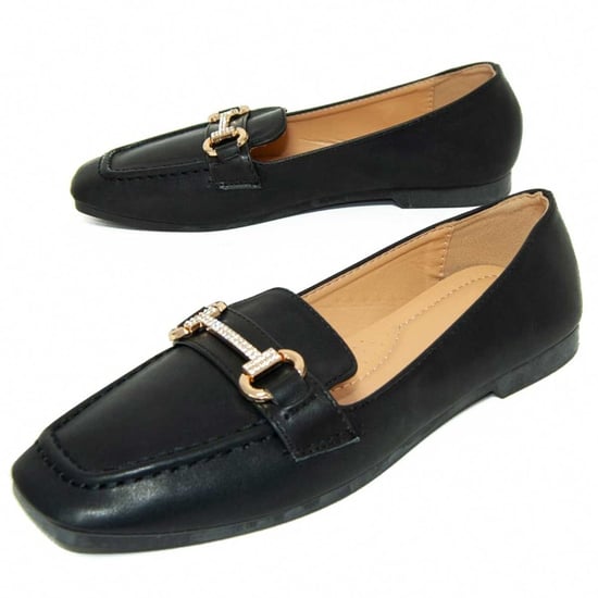 Montevita platte mocassins voor dames, zwart - Image 1