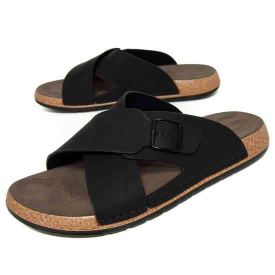 Montevita Heren Casual Sandalen met Gekruiste Bandjes, Zwart - Image 1