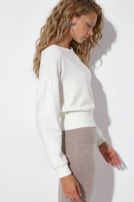 Dames Cropped Crew Neck Sweatshirt - Image 2