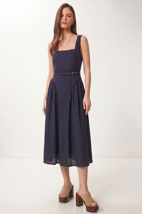 Geknoopte Mouwloze Midi-Jurk - Image 1