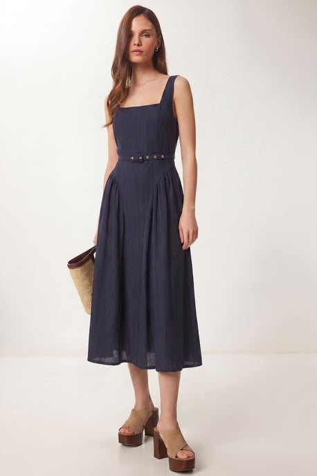 Geknoopte Mouwloze Midi-Jurk - Image 2