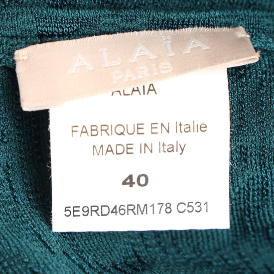 Alaïa Jacquard mini-jurk met col in turquoise viscose - Image 4