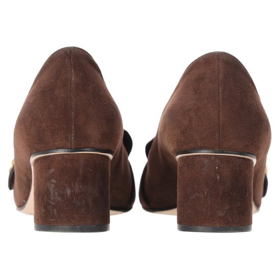 Gucci Marmont loafers met middelhoge hak in bruin suède - Image 3