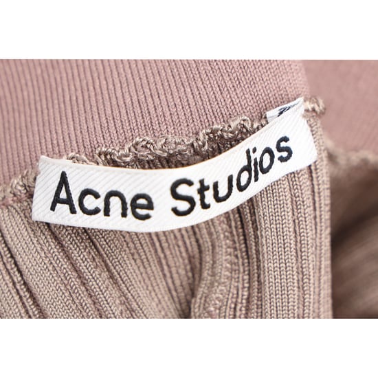 Acne Studios geribbelde gebreide broek met rechte pijpen in bruine viscose - Image 4