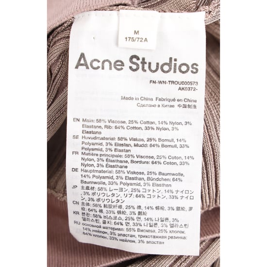 Acne Studios geribbelde gebreide broek met rechte pijpen in bruine viscose - Image 5