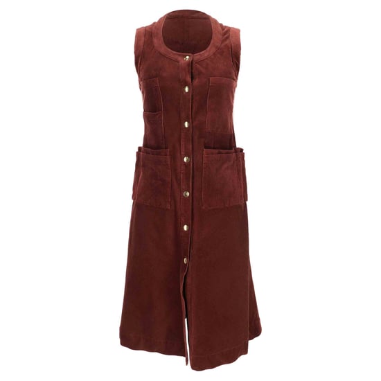 Acne Studios mouwloze midi-jurk met knoopsluiting in bordeauxrood corduroy - Image 1