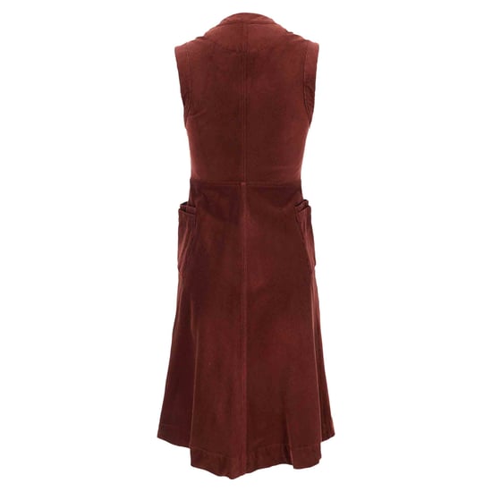 Acne Studios mouwloze midi-jurk met knoopsluiting in bordeauxrood corduroy - Image 3