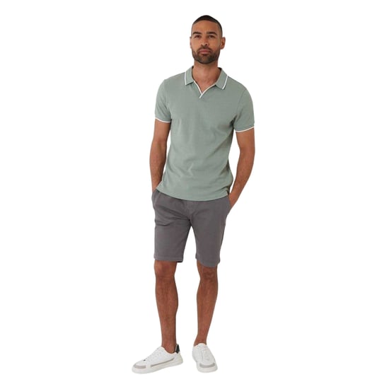 Threadbare Polo met kraag voor heren (Salie) - Image 1