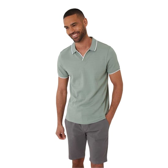 Threadbare Polo met kraag voor heren (Salie) - Image 2