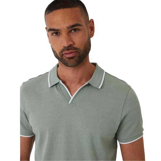Threadbare Polo met kraag voor heren (Salie) - Image 4