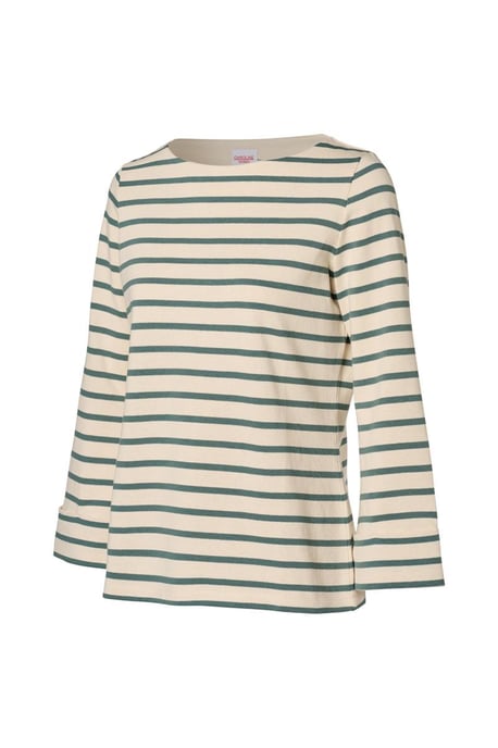 Caroline Tensen Chester Streep Top Ecru / Groen - Image 4