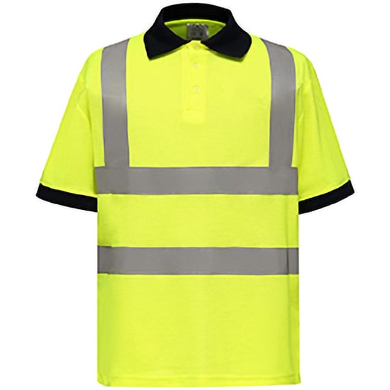 Yoko Hi-Vis Poloshirt met korte mouwen / Heren Workwear (Hi-Vis Geel) - Image 3