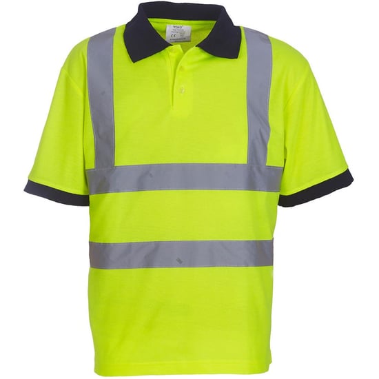Yoko Hi-Vis Poloshirt met korte mouwen / Heren Workwear (Hi-Vis Geel) - Image 5