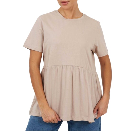 Brave Soul Swing-T-shirtjurk met smockpanelen voor dames (Paddestoel) - Image 2