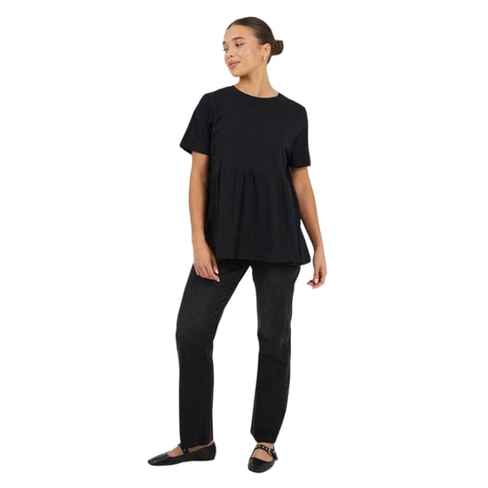 Brave Soul Swing-T-shirtjurk met smockpanelen voor dames (Zwart) - Image 1