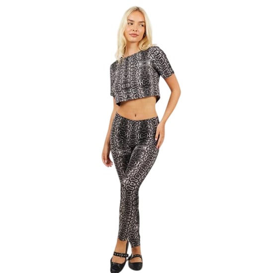Brave Soul Crop-T-shirt met slangenprint voor dames (Zwart, Wit) - Image 4
