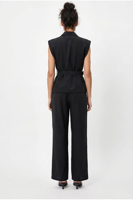 Gordelvrije Mouwloze Blouse en Wijde Broek Set - Image 6