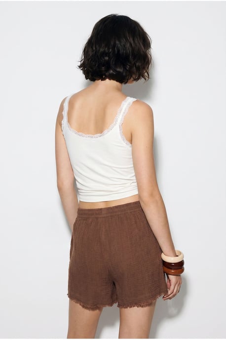 Hoog-Waisted Wijde Katoenen Shorts - Image 6