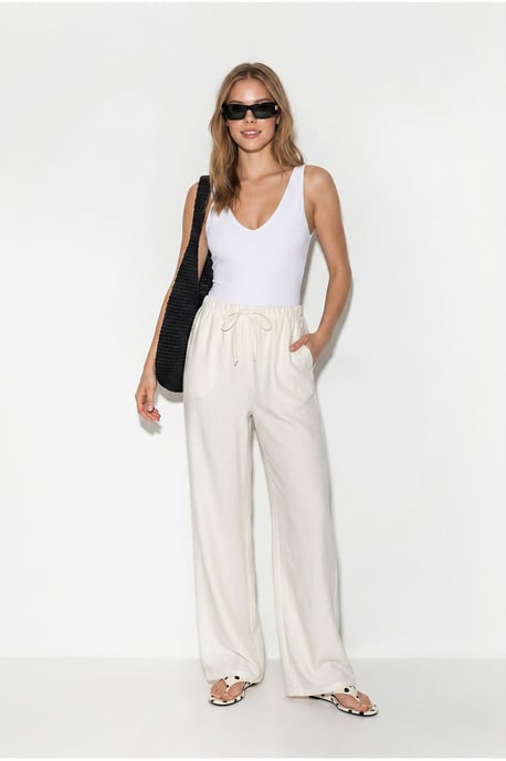 Dames Wijde Pijp Crêpe Broek - Image 1