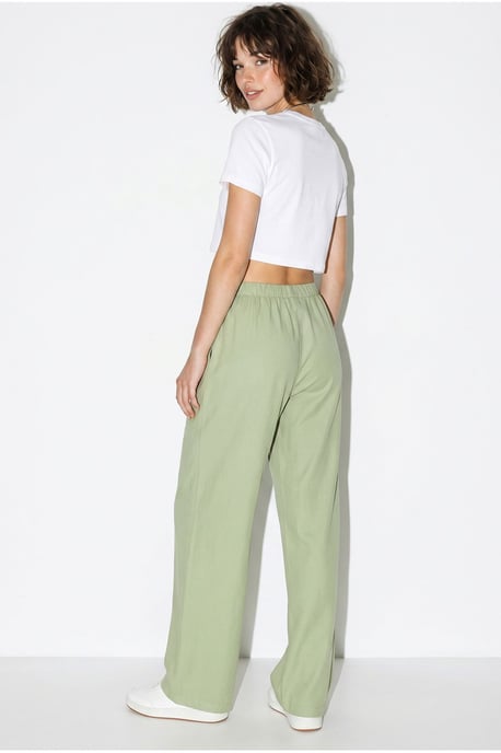 Zijde-brede Katoenen Broek Met Touwsluiting Taille - Image 5