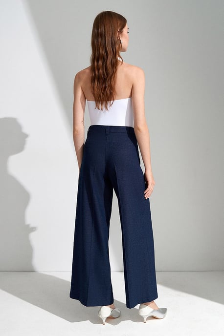 Hoge Taille Wijde Pantalon met Plissé - Image 2