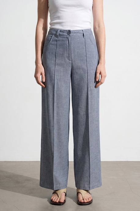 Hoge Taille Wijde Pantalon met Plissé - Image 4