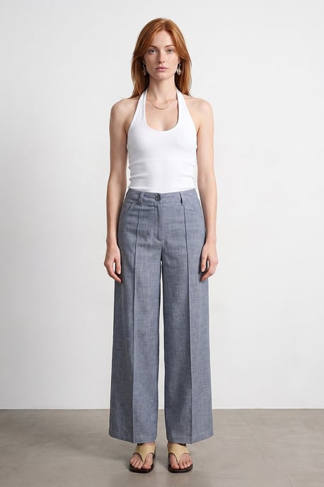 Hoge Taille Wijde Pantalon met Plissé - Image 5
