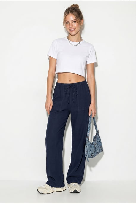 Brede Katoenen Broek met Koord Taille - Image 2