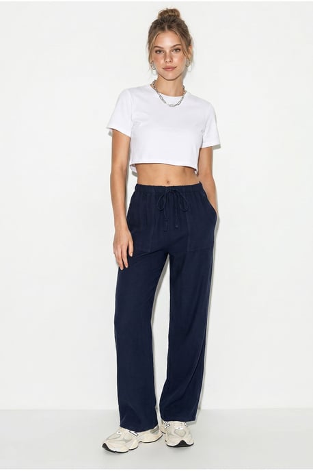 Brede Katoenen Broek met Koord Taille - Image 3