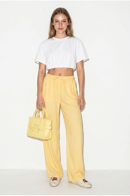 Brede Katoenen Broek Met Touwsluiting Taille - Image 3