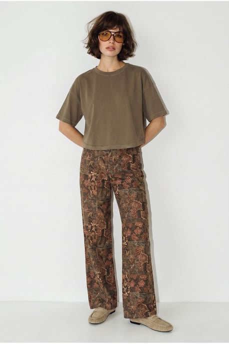 Hoge Taille Paisley Print Rechte Spijkerbroek - Image 5