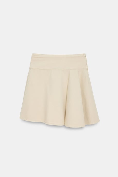 Hoge Taille Katoenen Poplin A-Lijn Mini Rok - Image 5