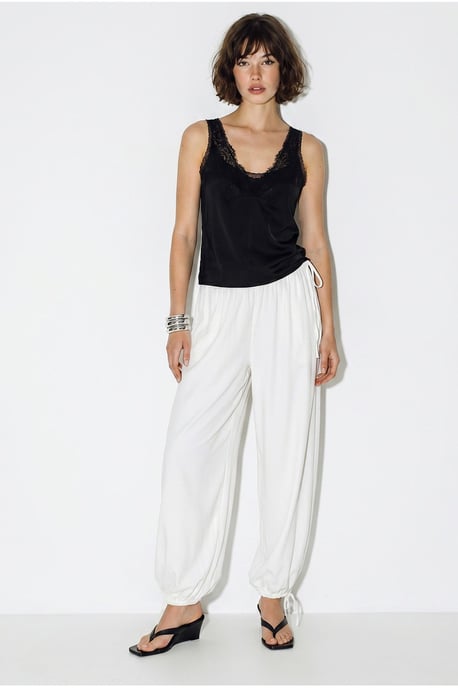 Dames Enkel-lange Salwar Broeken Met Knoop Taille - Image 3