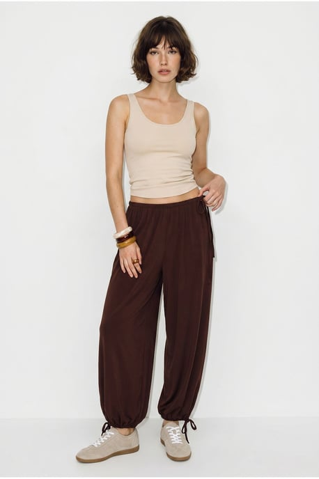 Dames Enkel-lange Salwar Broeken Met Knoop Taille - Image 1