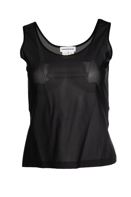 Mugler, doorschijnende top in zwart - Image 1