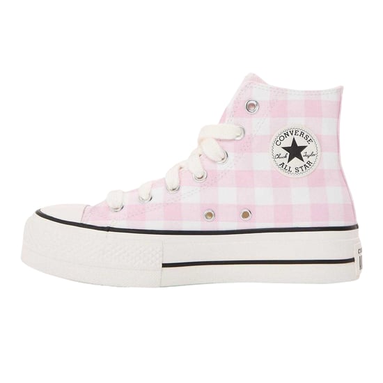 Converse Chuck Classic-sneakers met ginghamruit voor dames, hoog model (Roze) - Image 2