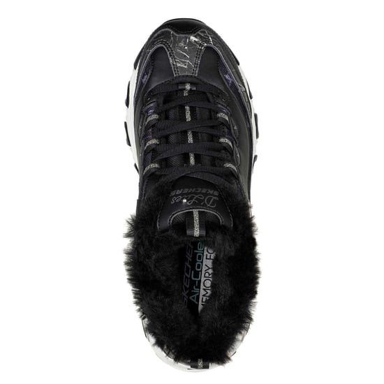 Skechers DLites 10 stevige platte sneakers voor kinderen (Zwart) - Image 3