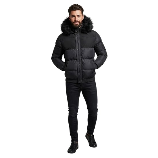 Criminal Damage Parka met afneembare capuchon voor heren (Zwart) - Image 3