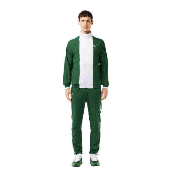 Lacoste Kinder-trainingsjack met logo, standaardmodel (Groen/Wit) - Image 1