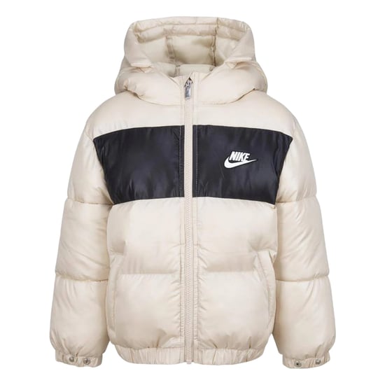 Nike Baby-jas met capuchon en logo in kleurblokken (Zand) - Image 2