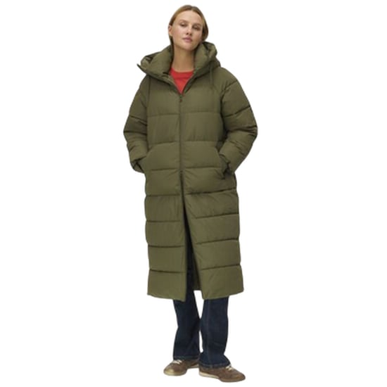Vero Moda Elanor Laurie gewatteerde lange jas voor dames (Groen) - Image 1