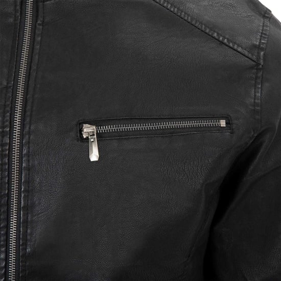 Firetrap Bomberjack voor heren met gewassen look (Zwart) - Image 4