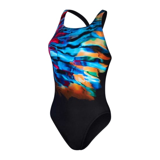 Speedo Dames/Dames Plaatsing Digitaal Eendelig Zwempak (Zwart/Multikleurig) - Image 1